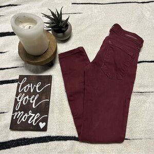 Current Elliot burgundy/maroon skinny jeans size 24
